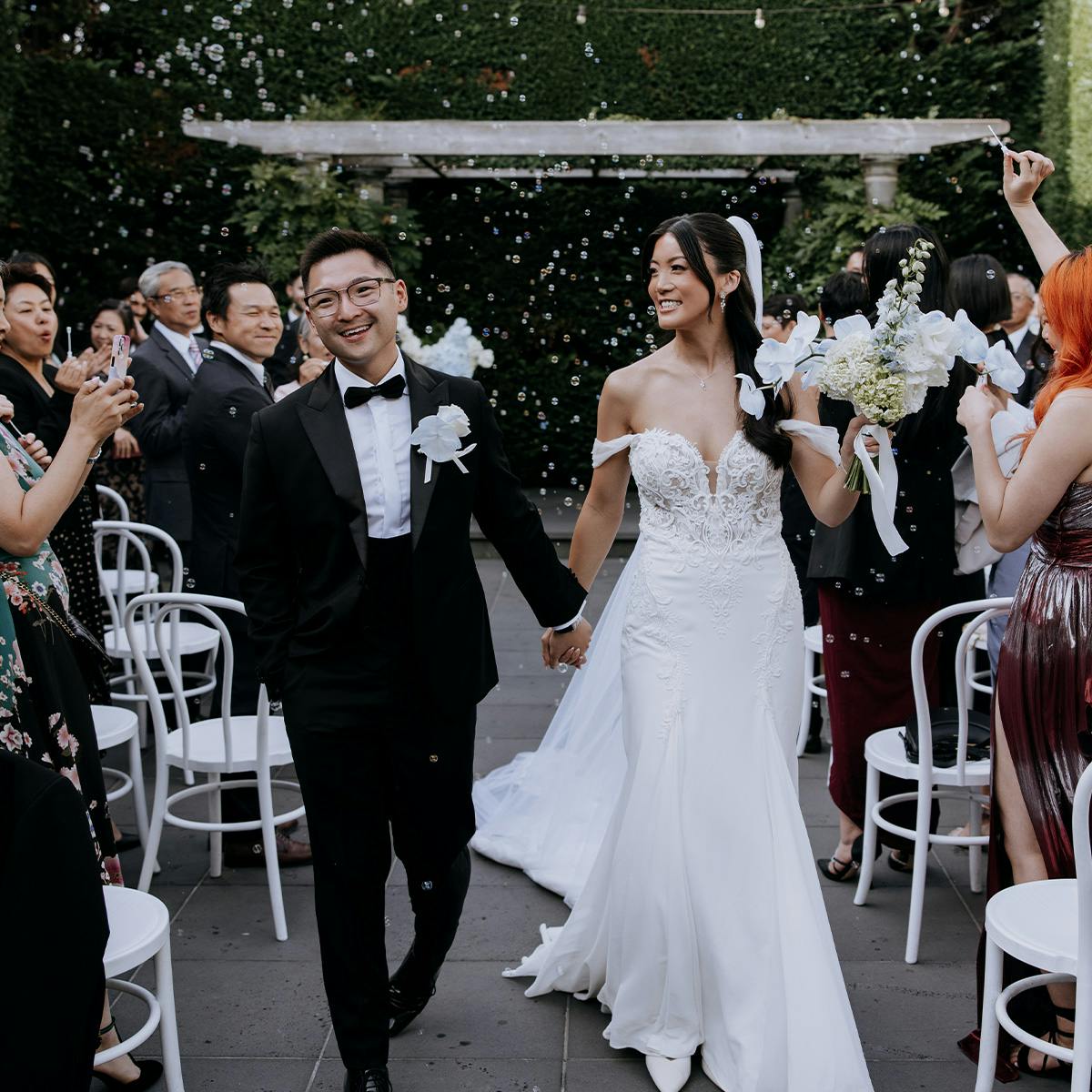 Wedding celebration in InStitchu custom suit